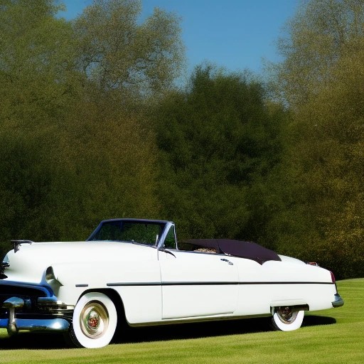 Rare 1953 American luxury convertible at a historic estate