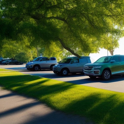 Large three-row sport utility vehicles parked together