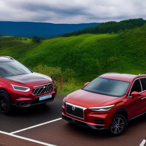 Premium compact crossovers on a scenic mountain road