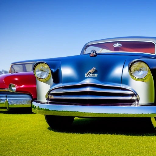 Classic 1950s American luxury automobiles with iconic chrome styling